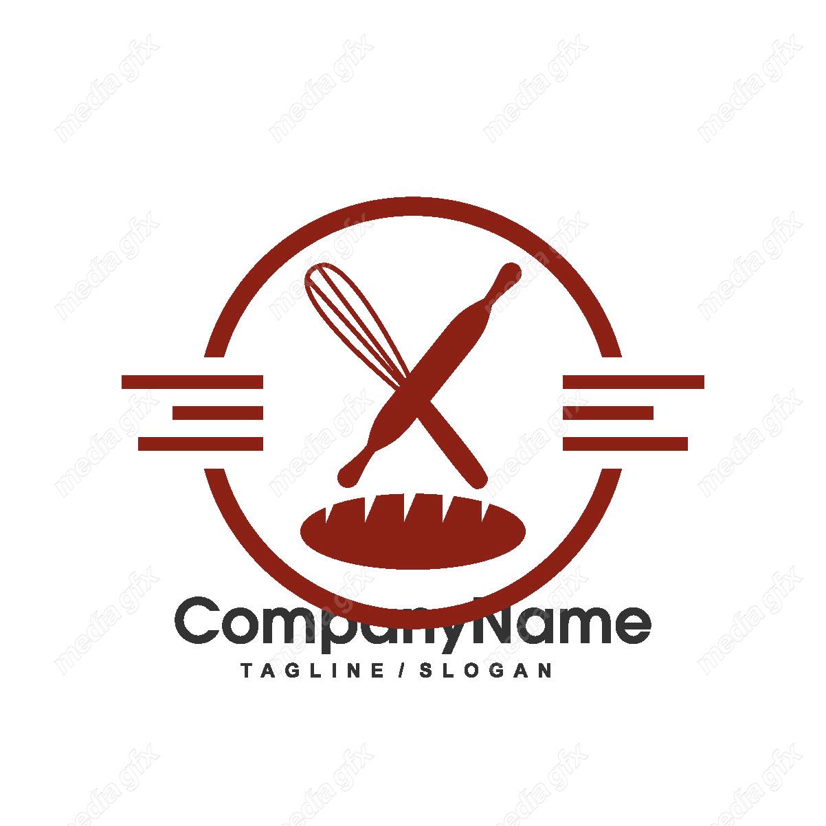 وکتور طرح لوگوی نان و شیرینی پزی MV001809