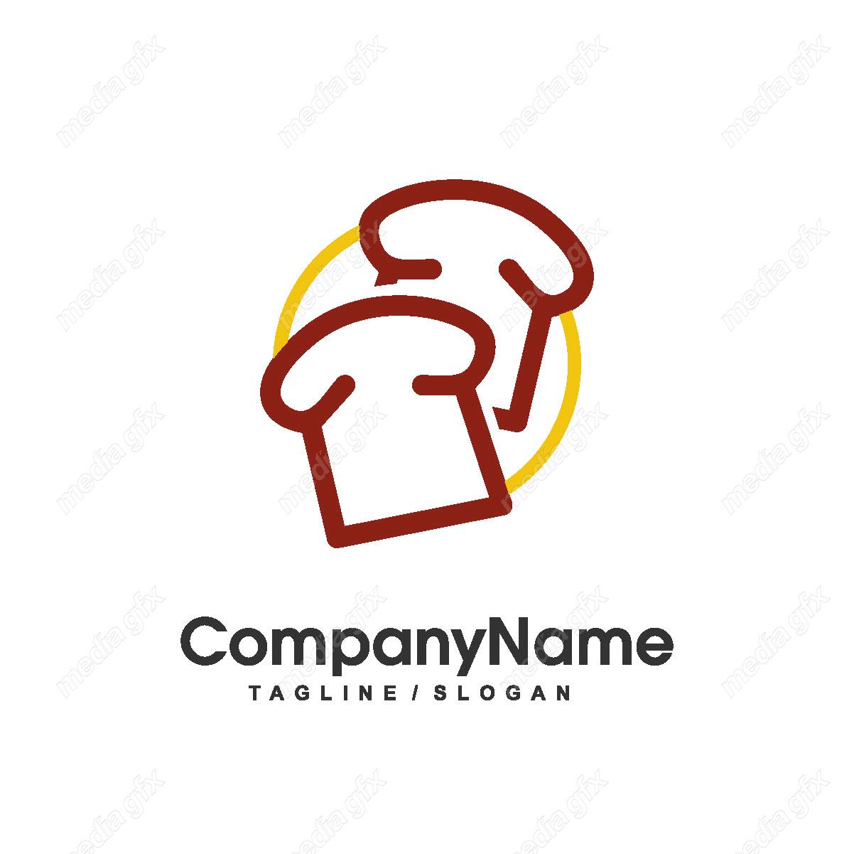 وکتور طرح لوگوی نان و شیرینی پزی MV001816