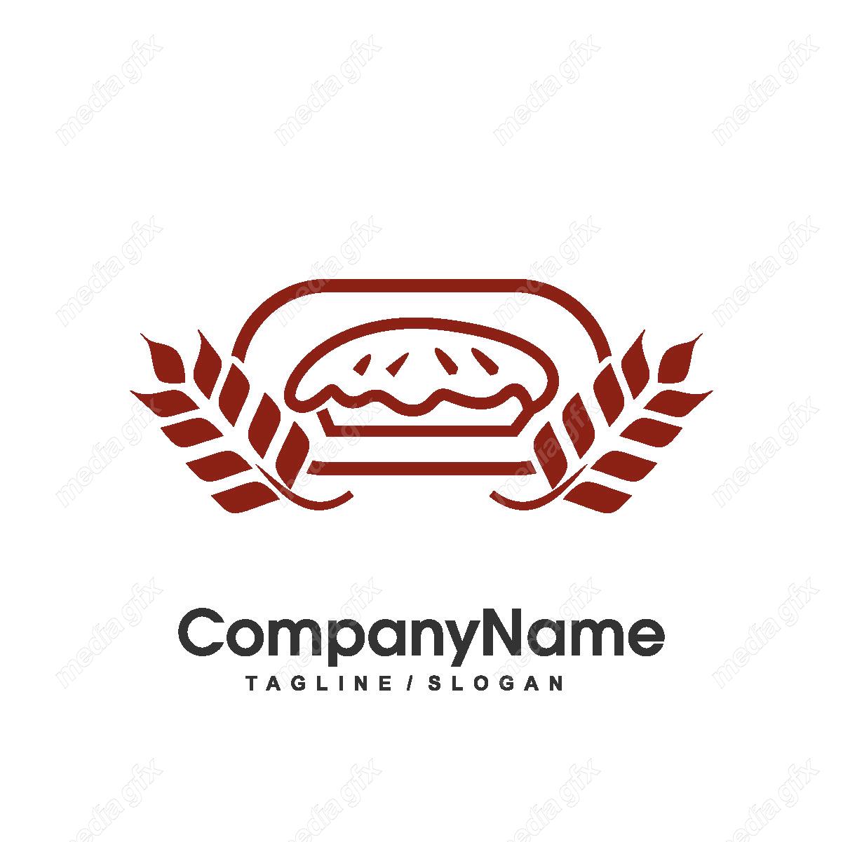 وکتور طرح لوگوی نان و شیرینی پزی MV001818