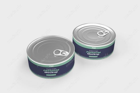 موکاپ تن ماهی پس زمینه سفید لایه باز MP001821