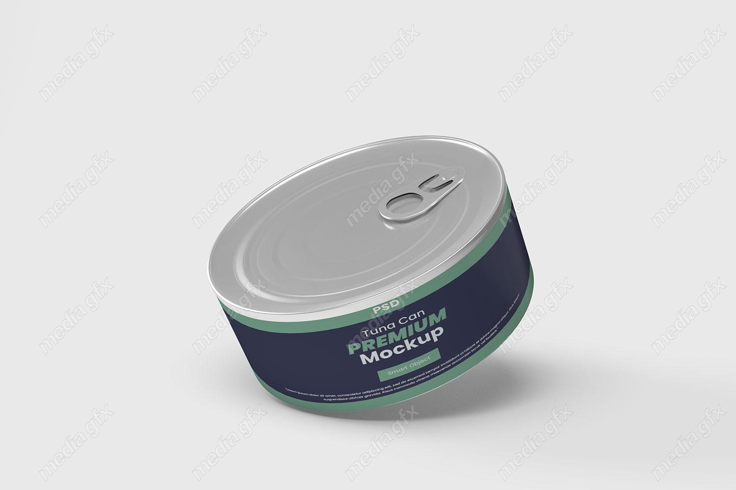 موکاپ تن ماهی پس زمینه سفید لایه باز MP001822