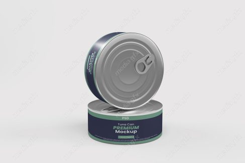 موکاپ تن ماهی پس زمینه سفید لایه باز MP001827