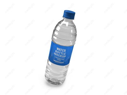 موکاپ بطری آب معدنی کوچک لایه باز پس زمینه سفید MP001831