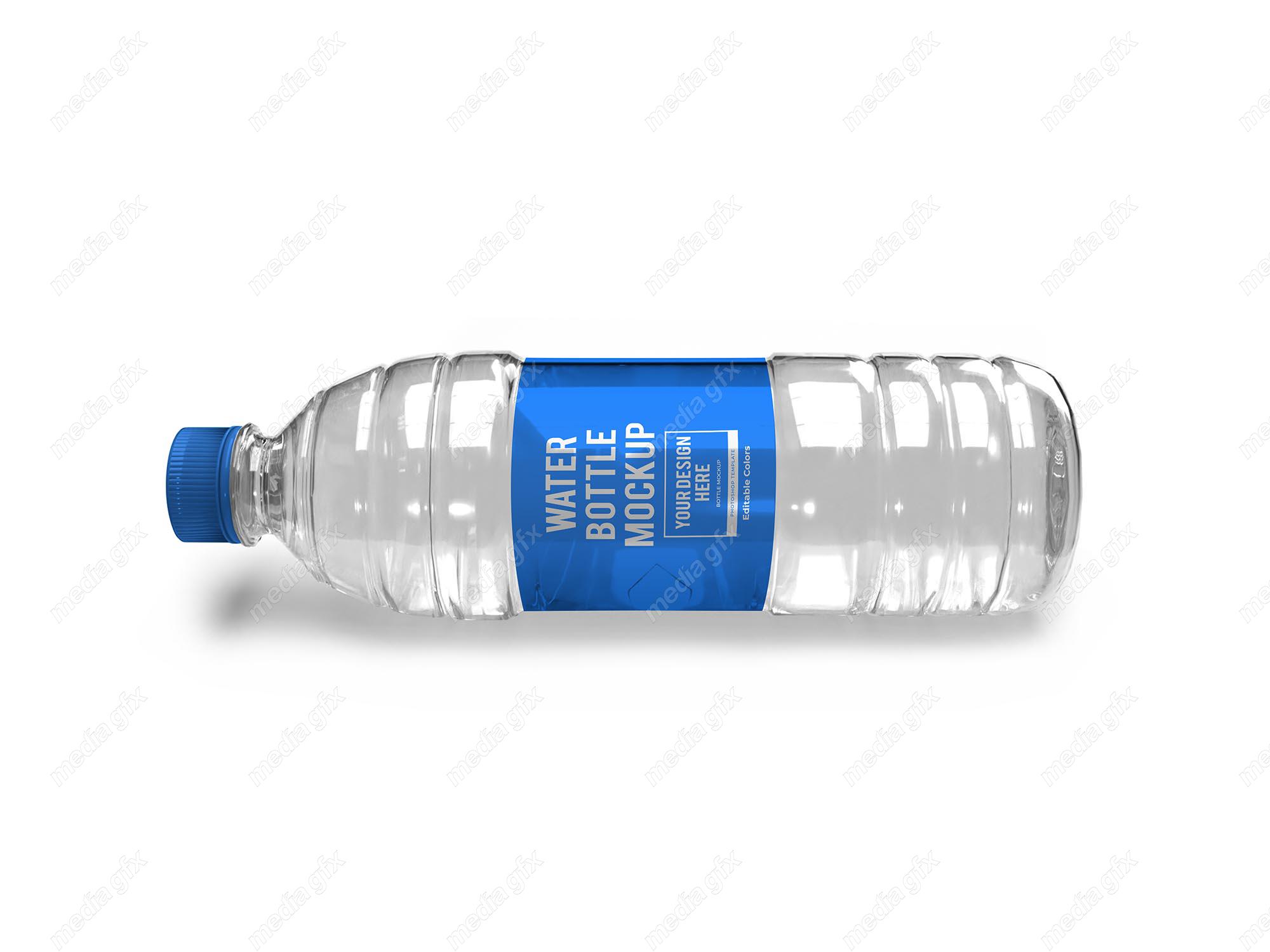 موکاپ بطری آب معدنی کوچک لایه باز پس زمینه سفید MP001832