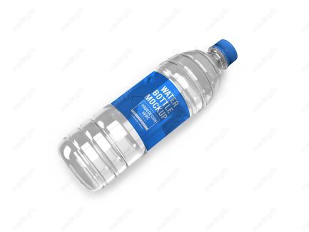 موکاپ بطری آب معدنی کوچک لایه باز پس زمینه سفید MP001834