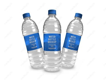 موکاپ بطری آب معدنی کوچک لایه باز پس زمینه سفید MP001838