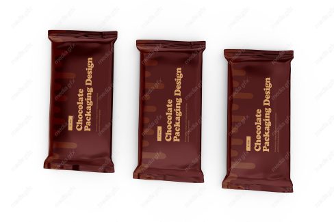 موکاپ بسته بندی شکلات تلخ تخته ای پلاستیکی MP001849