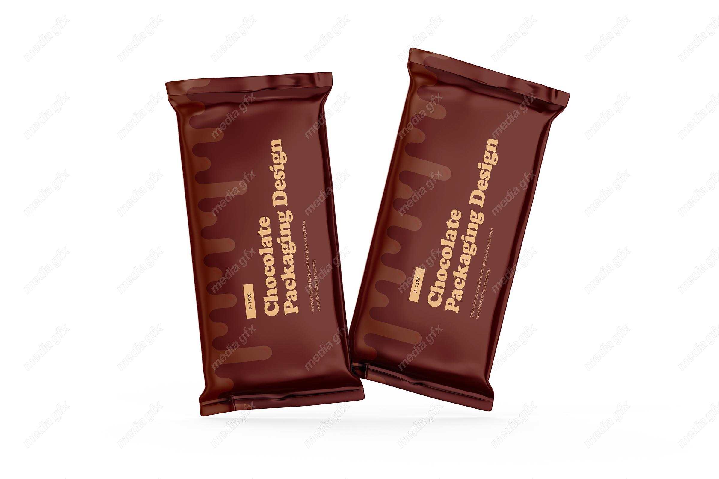 موکاپ بسته بندی شکلات تلخ تخته ای پلاستیکی MP001853