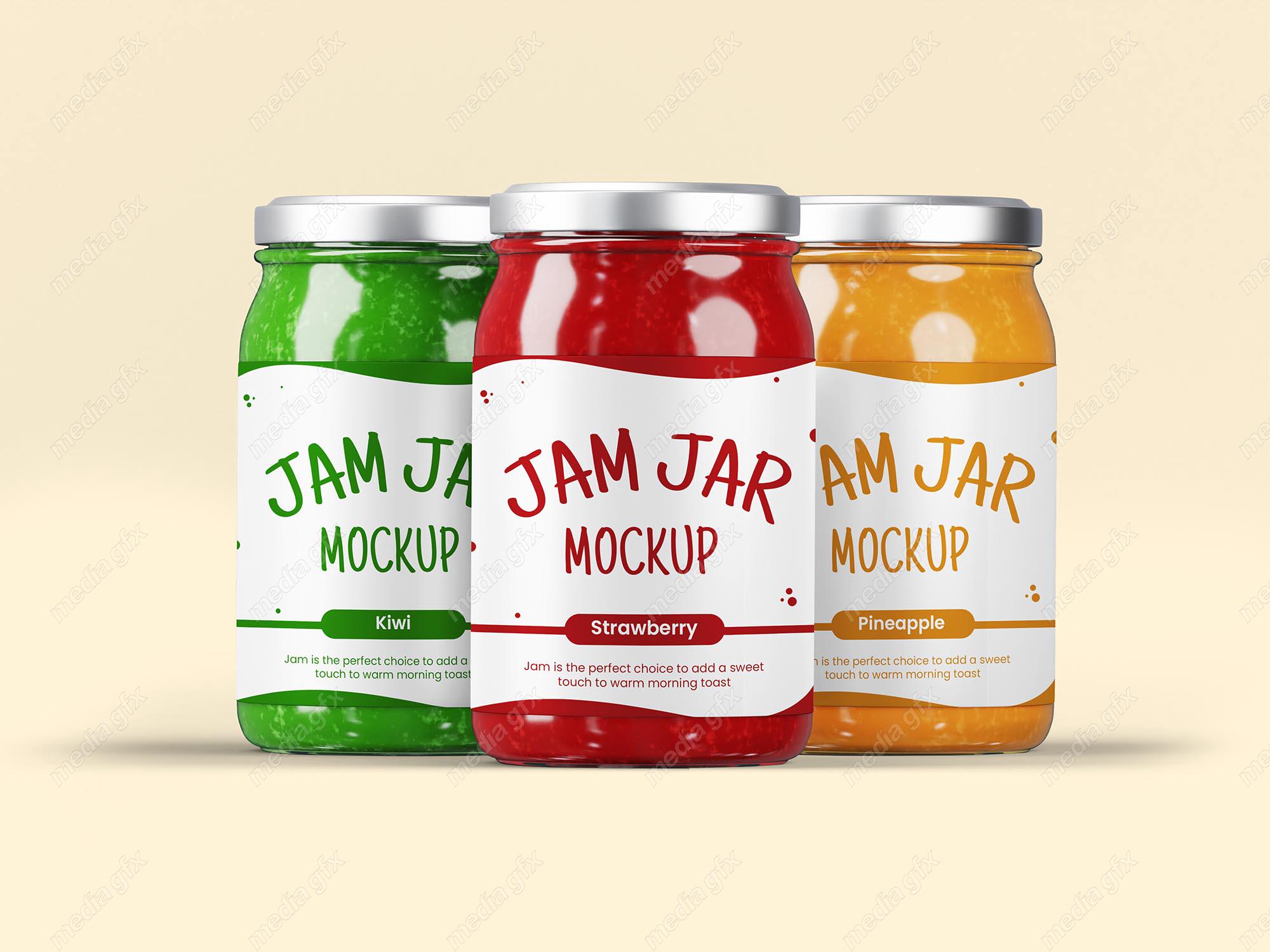 موکاپ شیشه مربا و ترشی شیک و خلاقانه لایه باز MP001862