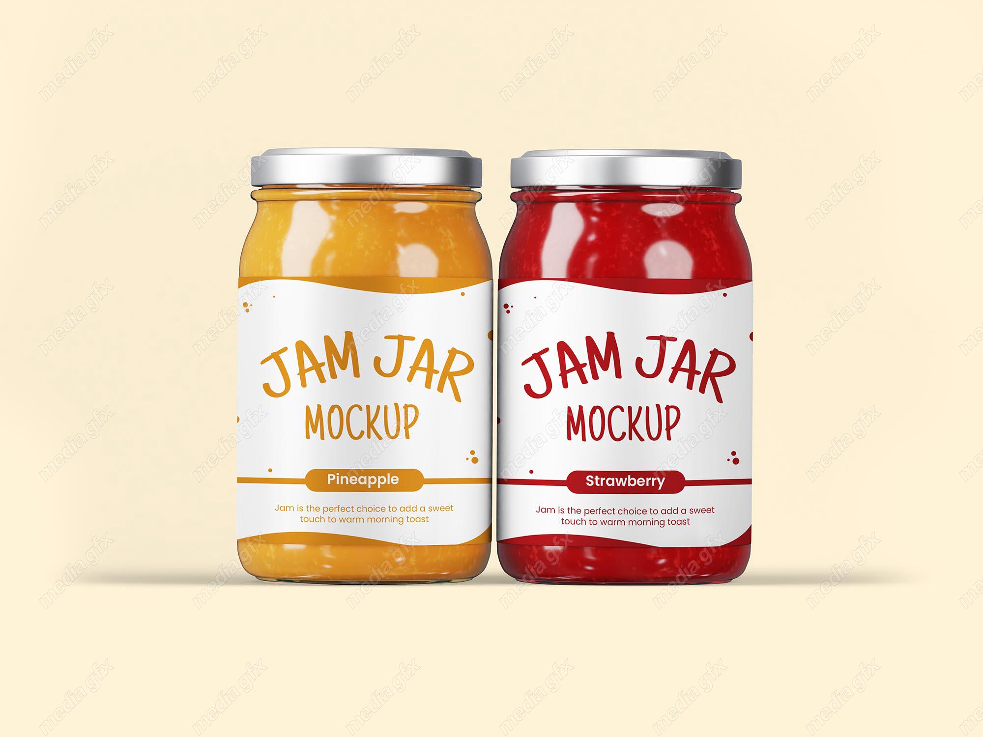 موکاپ شیشه مربا و ترشی شیک و خلاقانه لایه باز MP001864