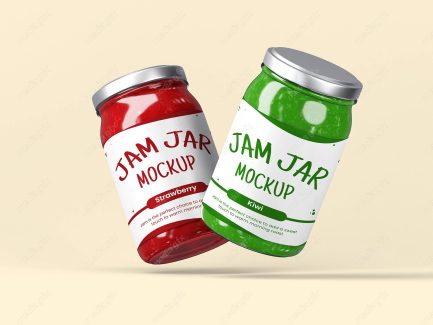 موکاپ شیشه مربا و ترشی شیک و خلاقانه لایه باز MP001865