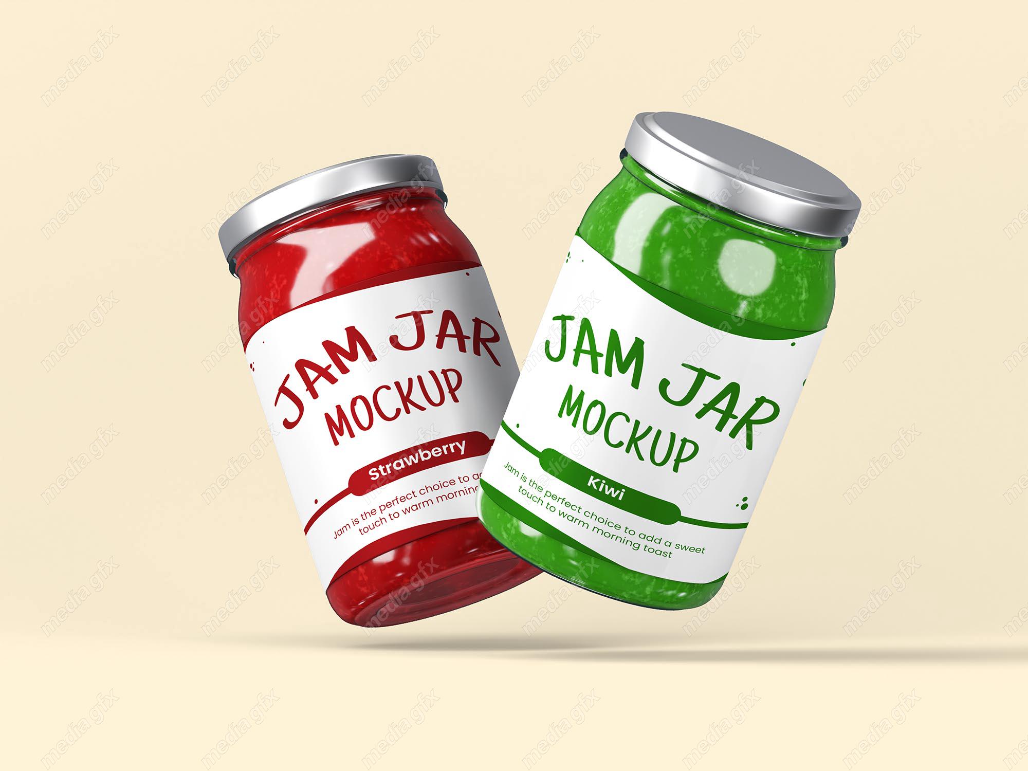 موکاپ شیشه مربا و ترشی شیک و خلاقانه لایه باز MP001865