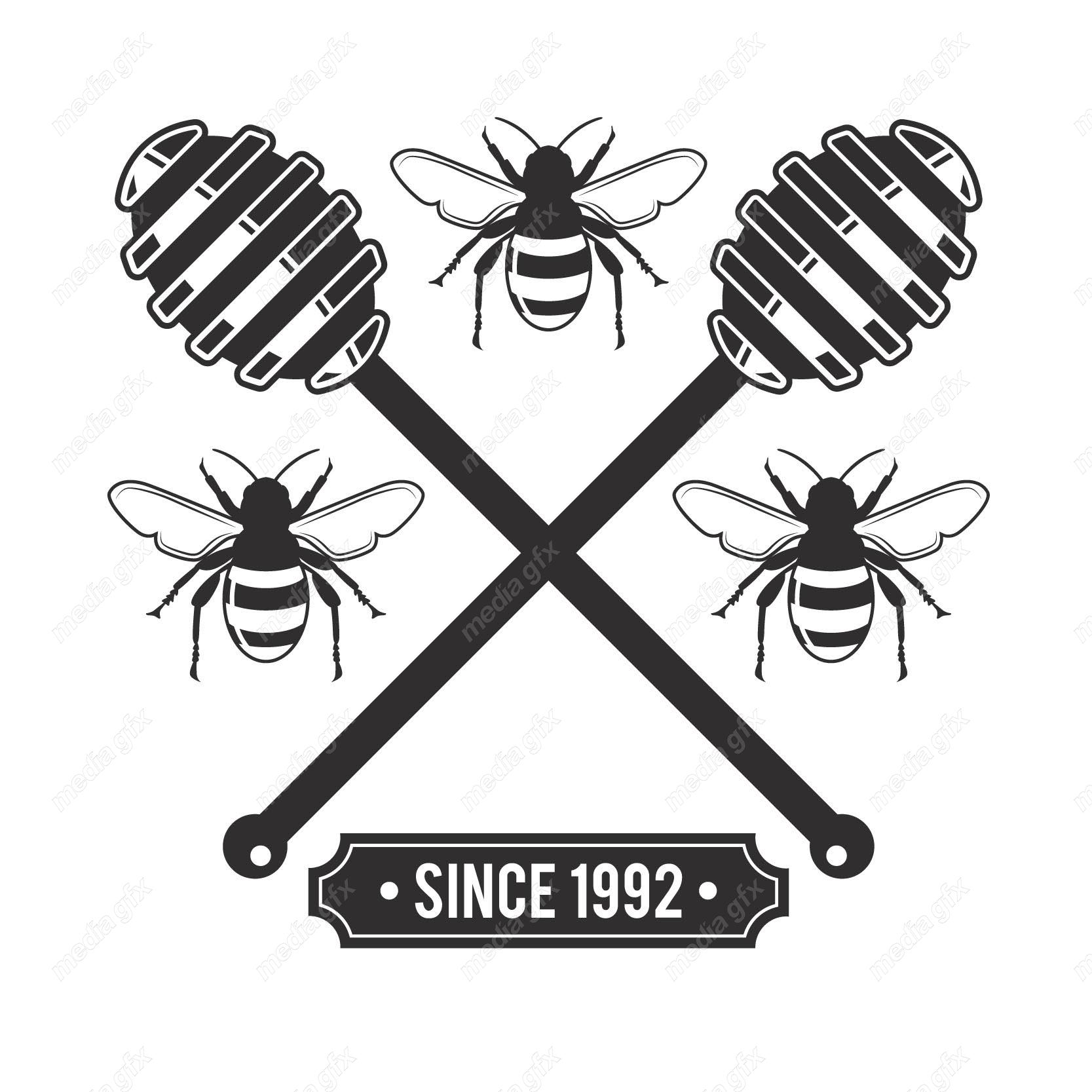 وکتور لوگو کندوی زنبورعسل MV001907