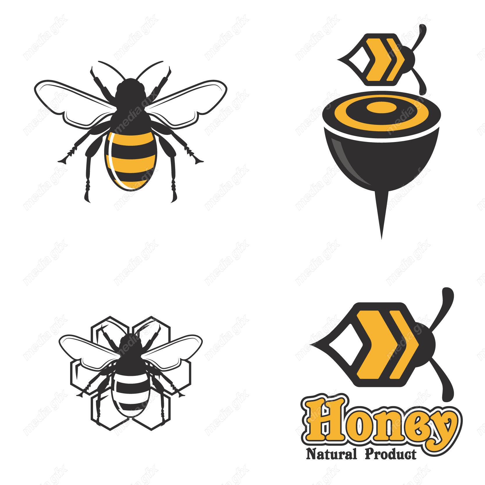 وکتور لوگو کندوی زنبورعسل MV001917