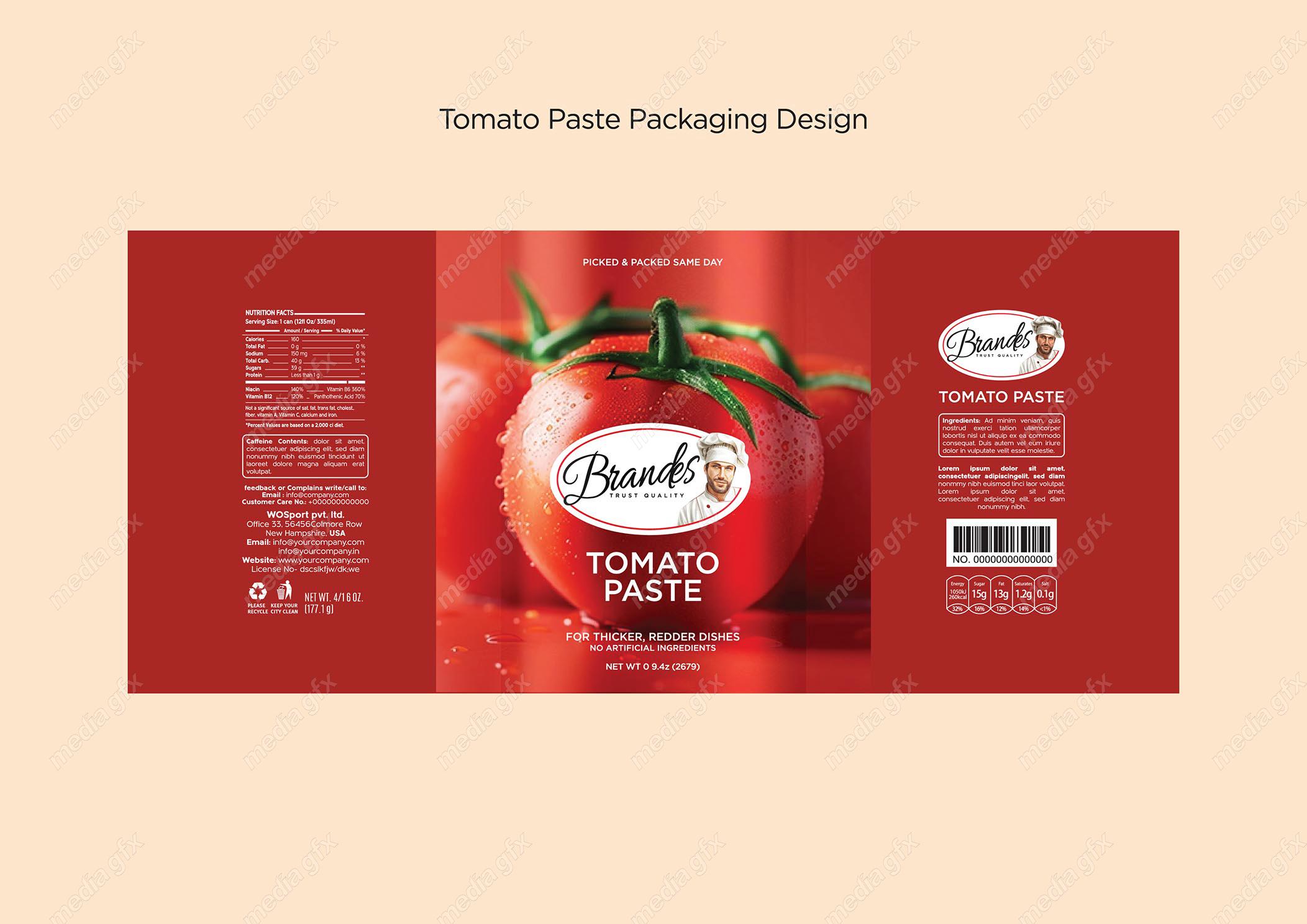 وکتور طرح لایه باز لیبل کنسرو رب گوجه فرنگی MV001920