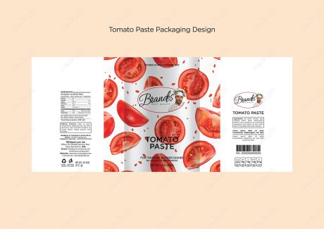 وکتور طرح لایه باز لیبل کنسرو رب گوجه فرنگی MV001921