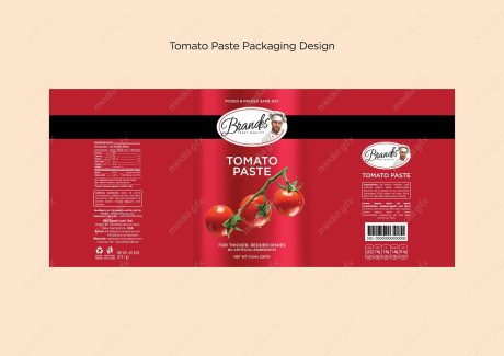 وکتور طرح لایه باز لیبل کنسرو رب گوجه فرنگی MV001926