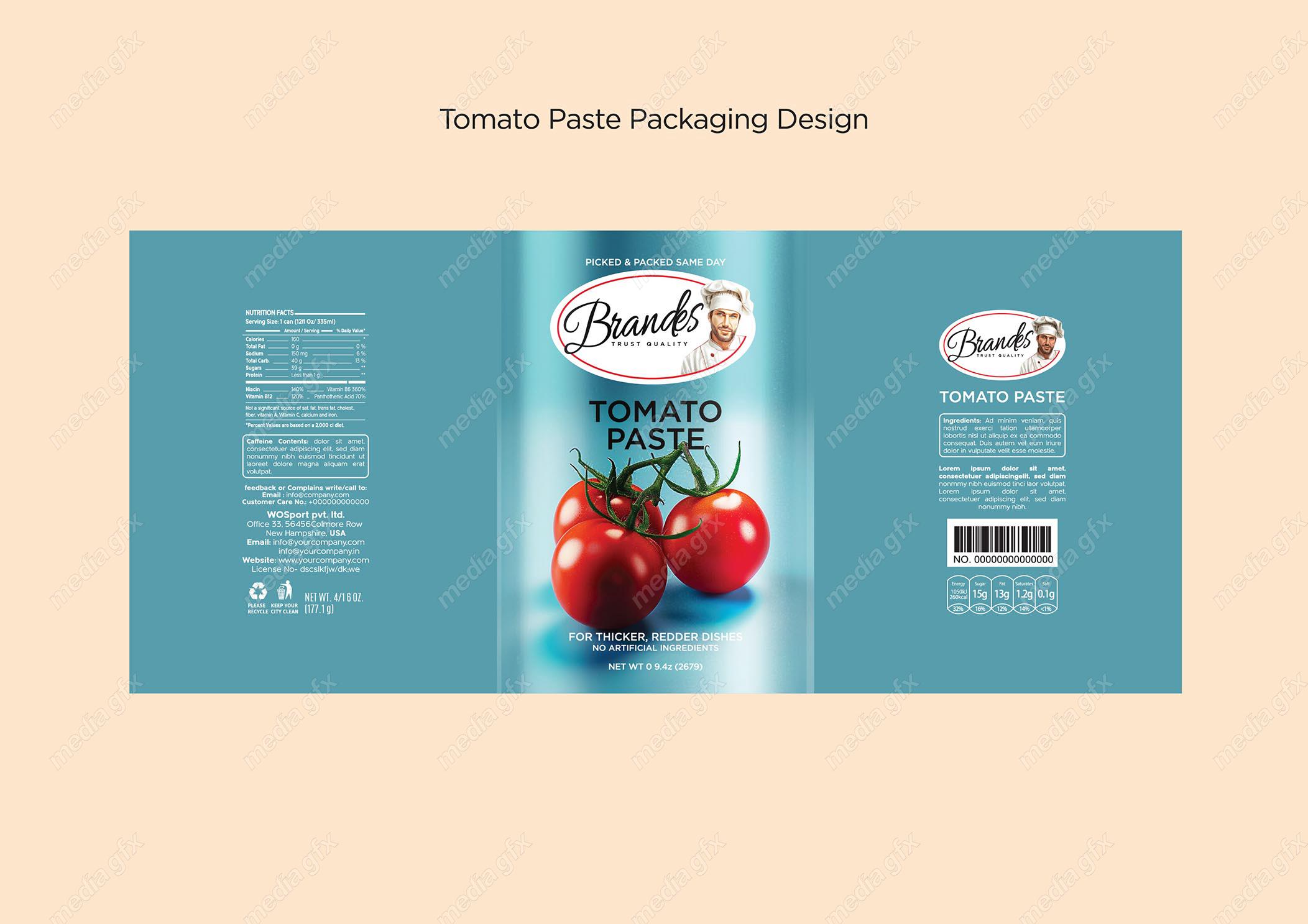 وکتور طرح لایه باز لیبل کنسرو رب گوجه فرنگی MV001927