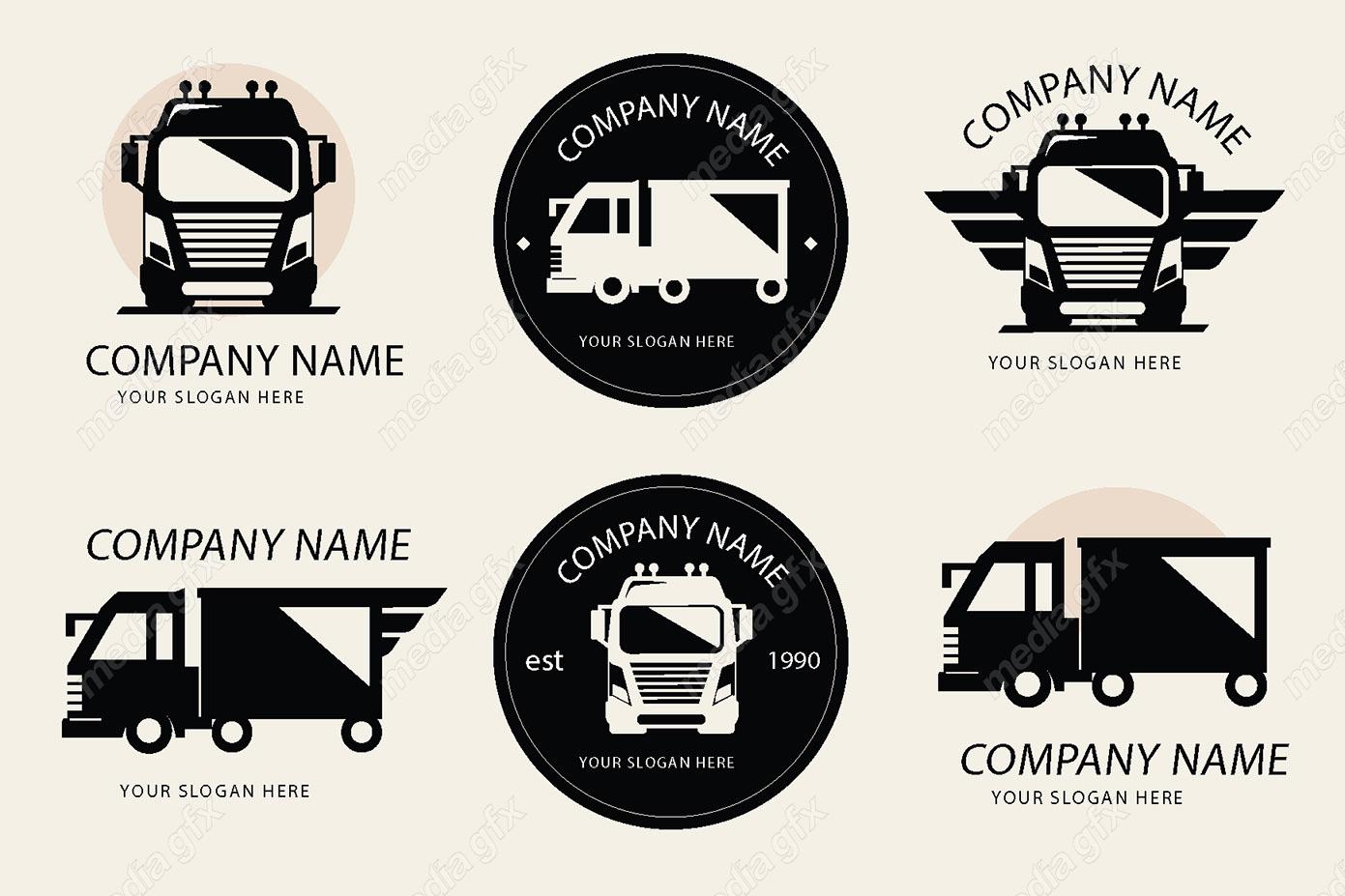 وکتور لوگوی کامیون و ماشین سنگین و حمل بار MV000573