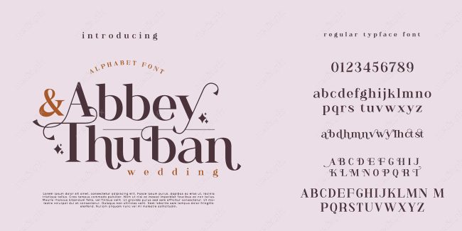 تایپ فیس  فونت سریف Abbey & Thuban برای ایلاستریتور MV000583