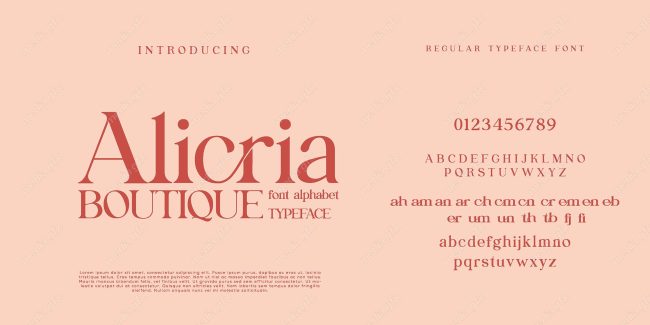 تایپ فیس  فونت سریف Alicria برای ایلاستریتور MV000585