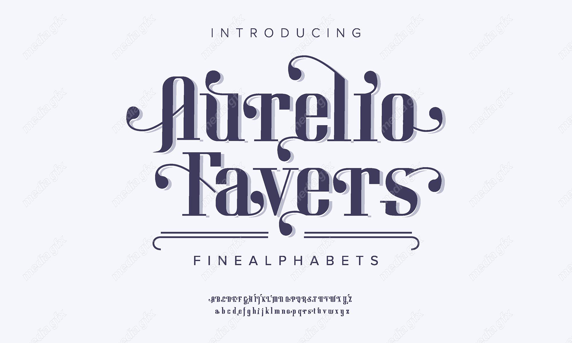 تایپ فیس  فونت سریف Aurelio برای ایلاستریتور MV000594