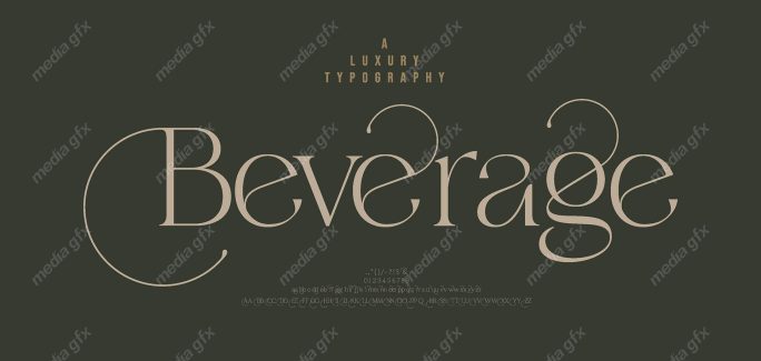 تایپ فیس  فونت سریف Beverage برای ایلاستریتور MV000600