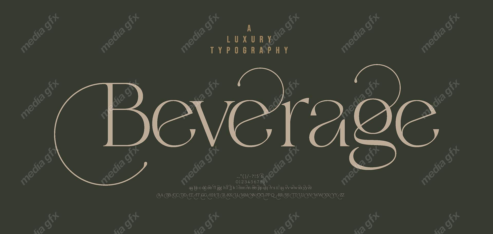 تایپ فیس  فونت سریف Beverage برای ایلاستریتور MV000600