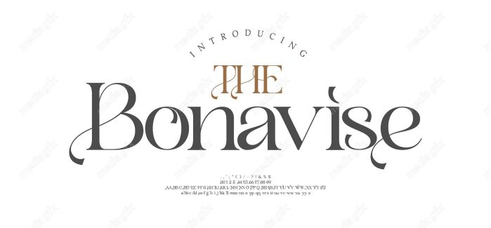 تایپ فیس  فونت سریف Bonavise برای ایلاستریتور MV000601