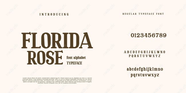 تایپ فیس فونت سریف Florida Rose برای ایلاستریتور MV000618