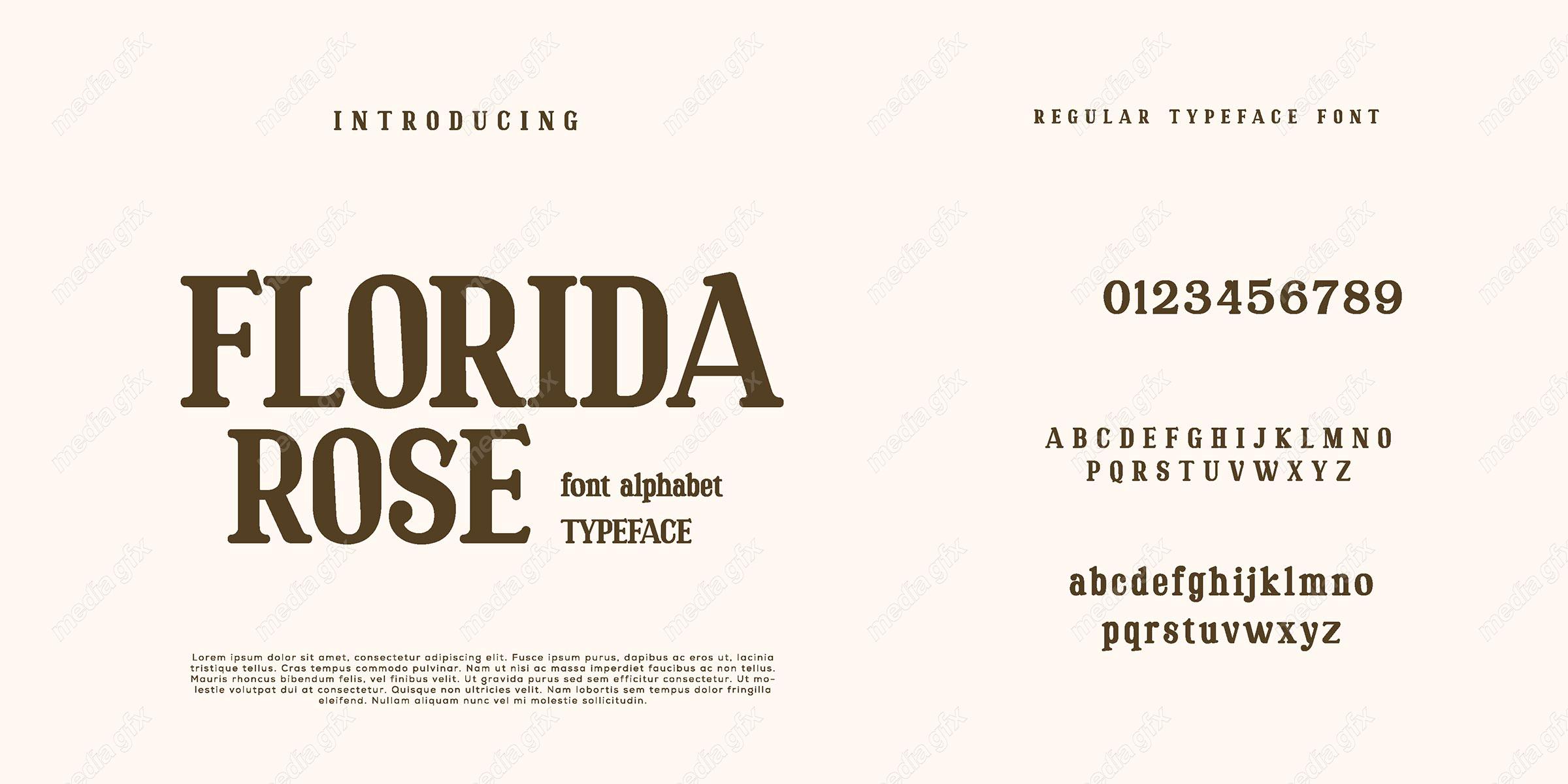 تایپ فیس  فونت سریف Florida Rose برای ایلاستریتور MV000618