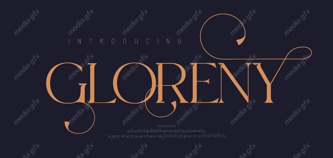 تایپ فیس  فونت سریف Gloreny برای ایلاستریتور MV000623