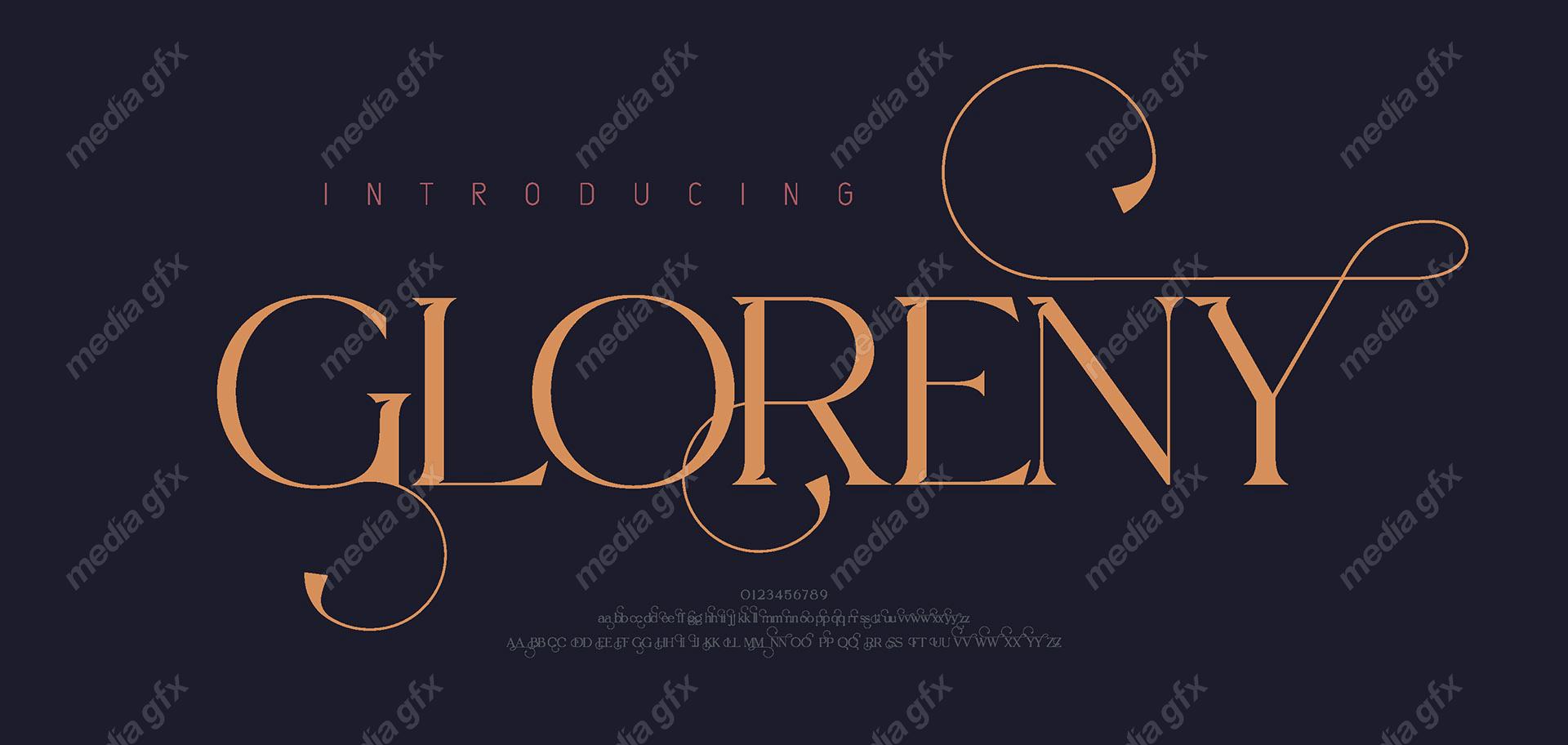 تایپ فیس  فونت سریف Gloreny برای ایلاستریتور MV000623