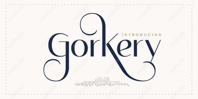 تایپ فیس  فونت سریف Gorkery برای ایلاستریتور MV000624
