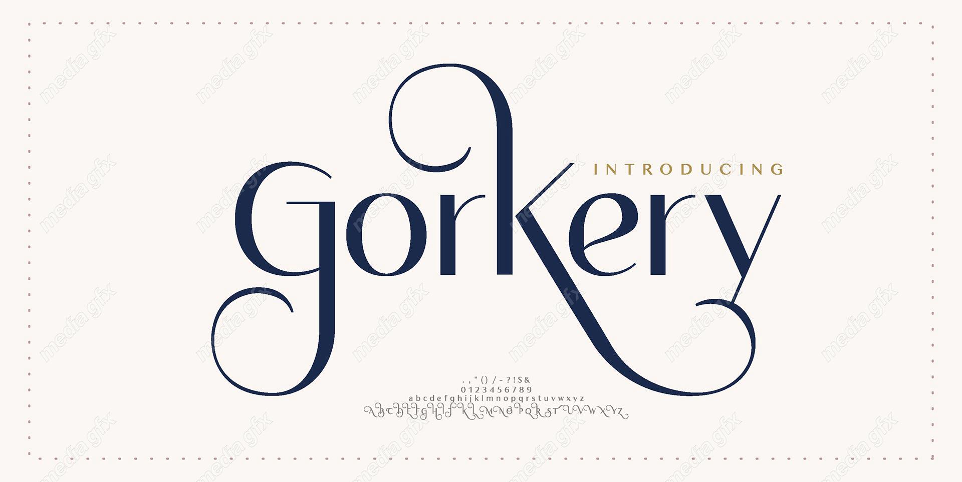 تایپ فیس  فونت سریف Gorkery برای ایلاستریتور MV000624