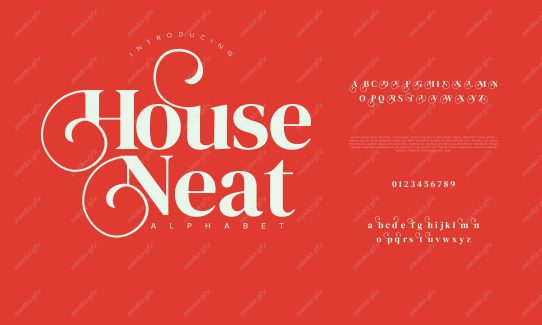تایپ فیس  فونت سریف House Neat برای ایلاستریتور MV000629