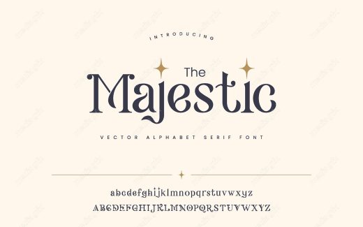 تایپ فیس  فونت سریف Majestic برای ایلاستریتور MV000634