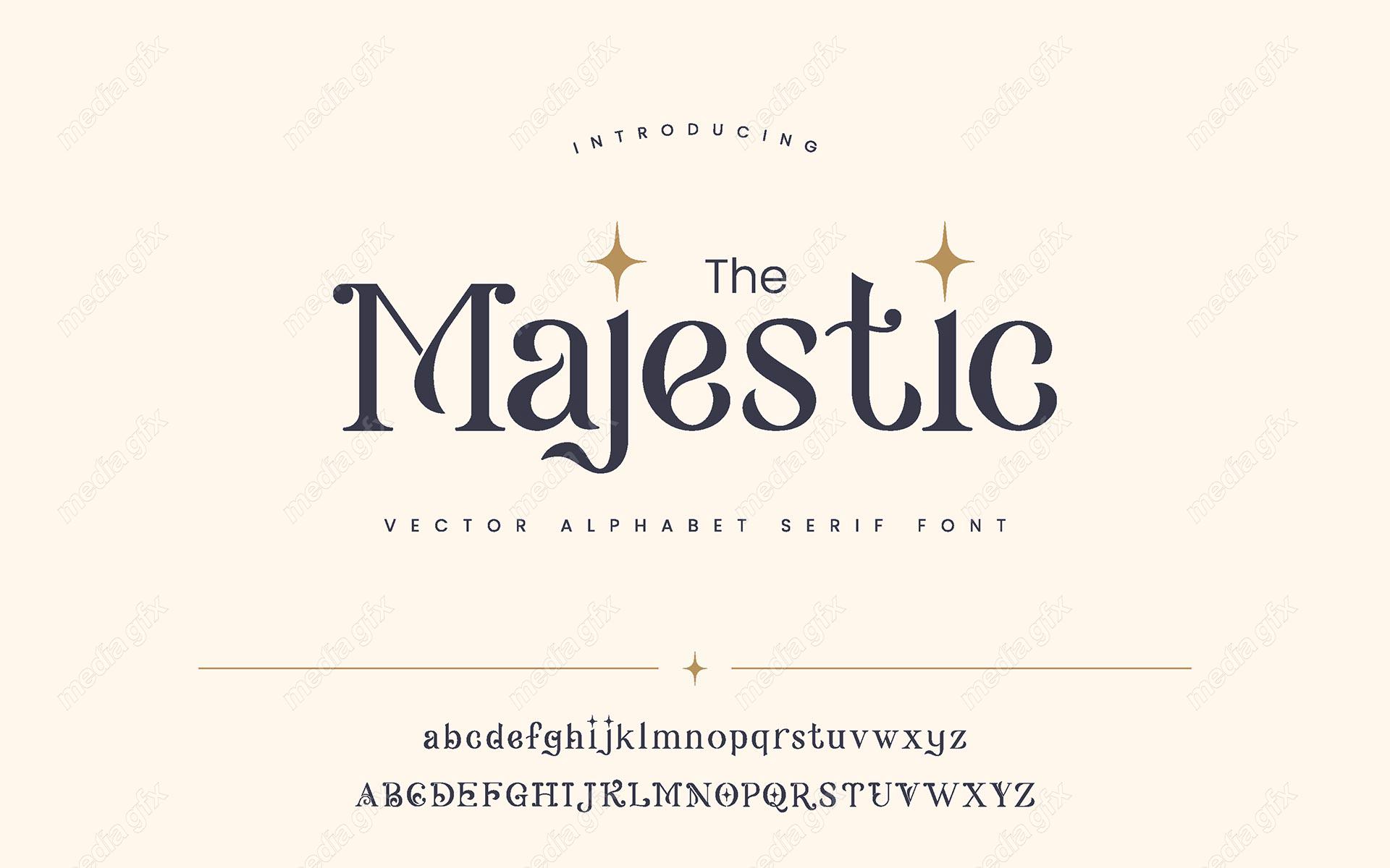 تایپ فیس  فونت سریف Majestic برای ایلاستریتور MV000634