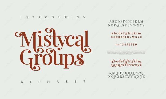 تایپ فیس  فونت سریف Mistycalgroups برای ایلاستریتور MV000636
