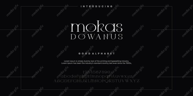 تایپ فیس  فونت سریف Mokas برای ایلاستریتور MV000637