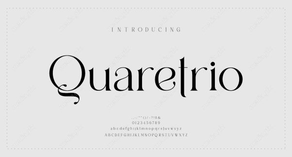 تایپ فیس  فونت سریف Quaretrio برای ایلاستریتور MV000642