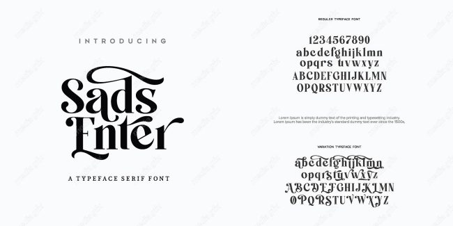 تایپ فیس  فونت سریف Sads Enter برای ایلاستریتور MV000646