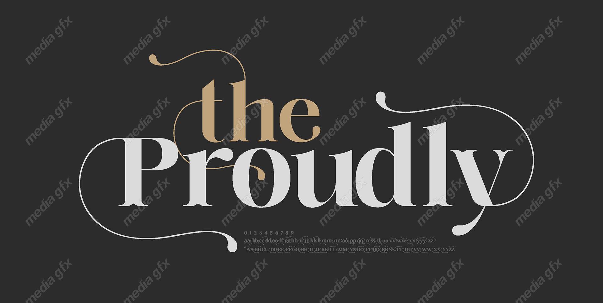 تایپ فیس  فونت سریف The Proudly برای ایلاستریتور MV000652