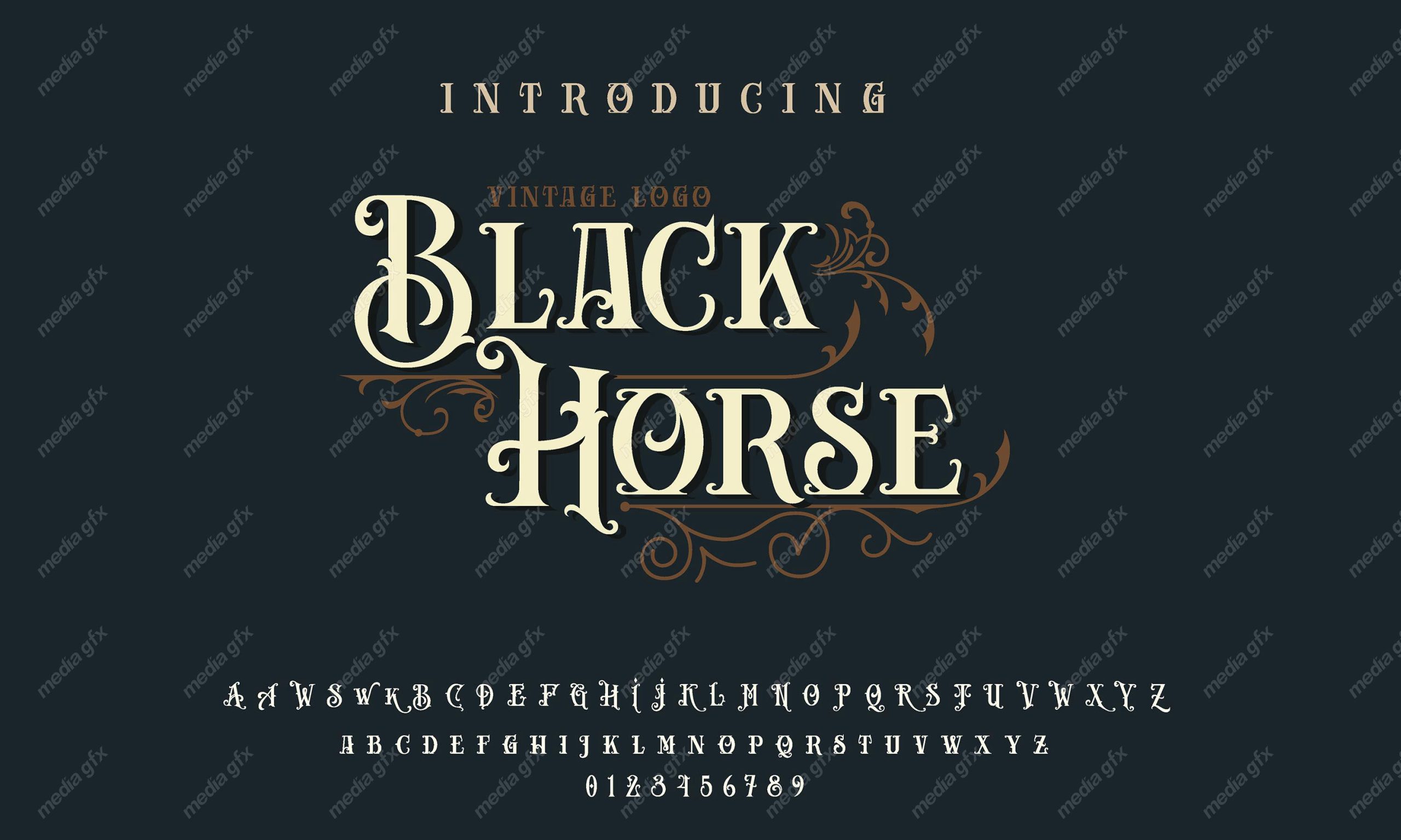 تایپ فیس فونت سریف Black Horse برای ایلاستریتور MV000656