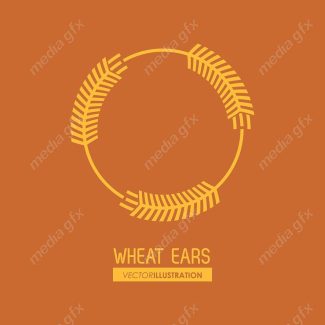 وکتور خوشه گندم طلایی MV000676
