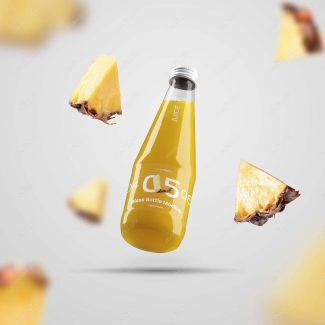 موکاپ آبمیوه آناناس بطری شیشه ای  MV000751