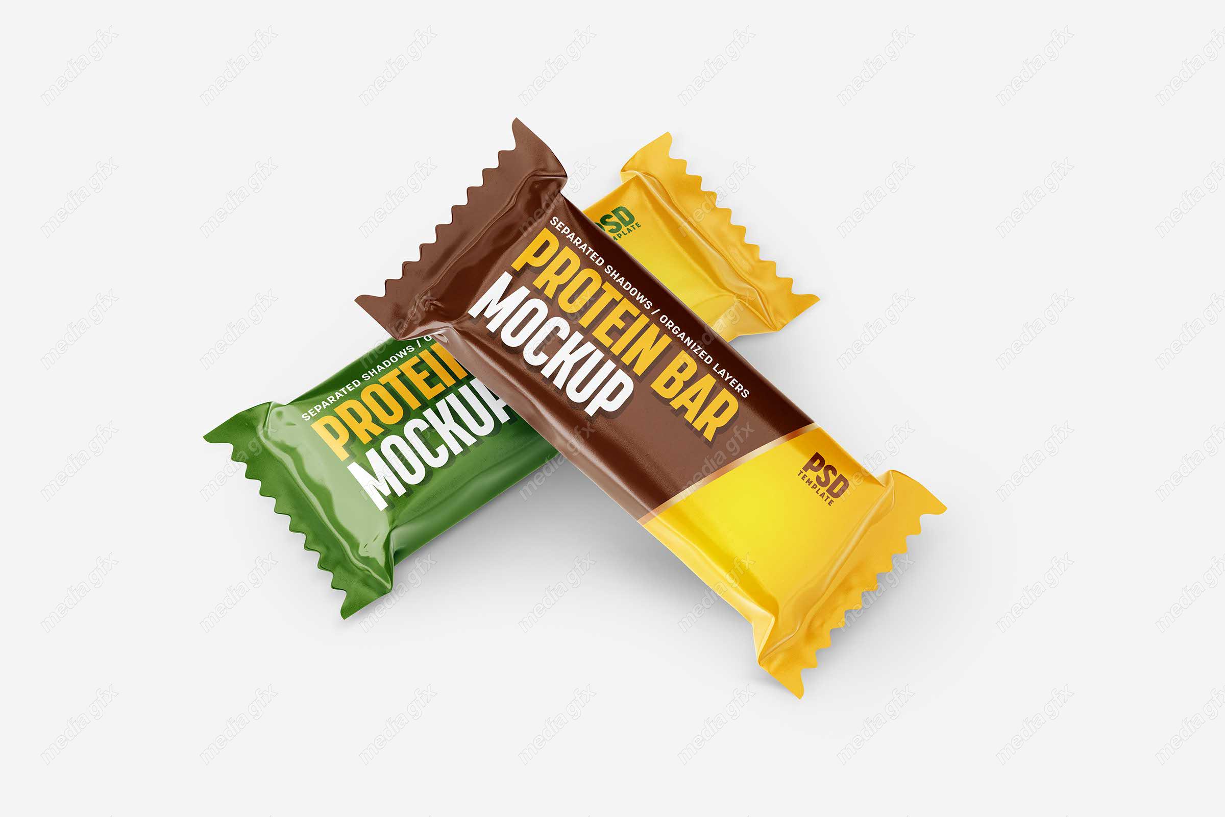 موکاپ بسته بندی شکلات و تافی (اسنک و پروتئین بار) MP000758