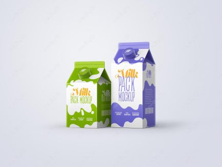 موکاپ پاکت شیر و بسته بندی شیر لایه باز MP002086