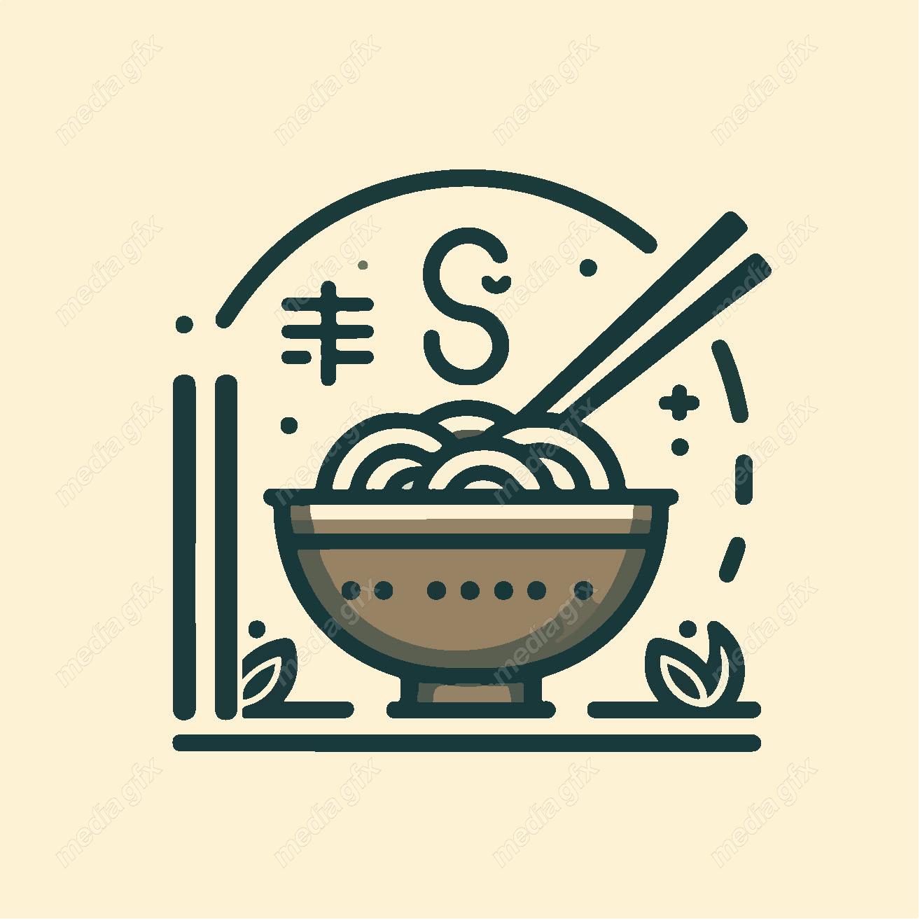 وکتور لوگو نودل و کافه رستوران MV002181