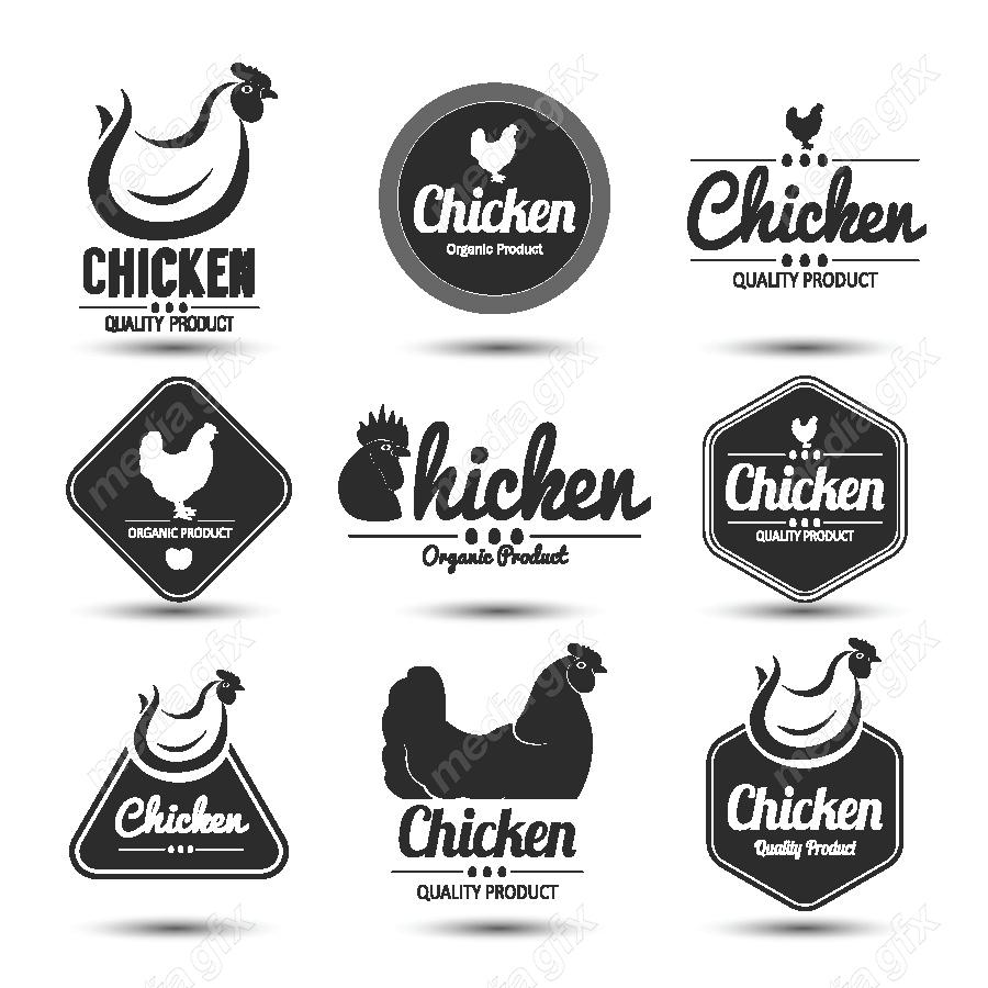 وکتور لوگو و لیبل مرغ و خروس MV002203